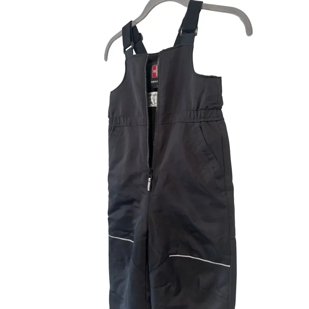 Swiss Tech Kids Snow Bib Overalls Size 5T Black Insulated Ski Snow Pants Winter - Picture 4 of 7
